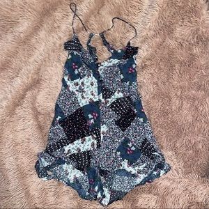 POL Women’s Romper- Size Large- Dark Floral Pattern